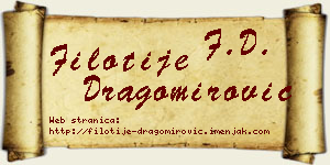 Filotije Dragomirović vizit kartica